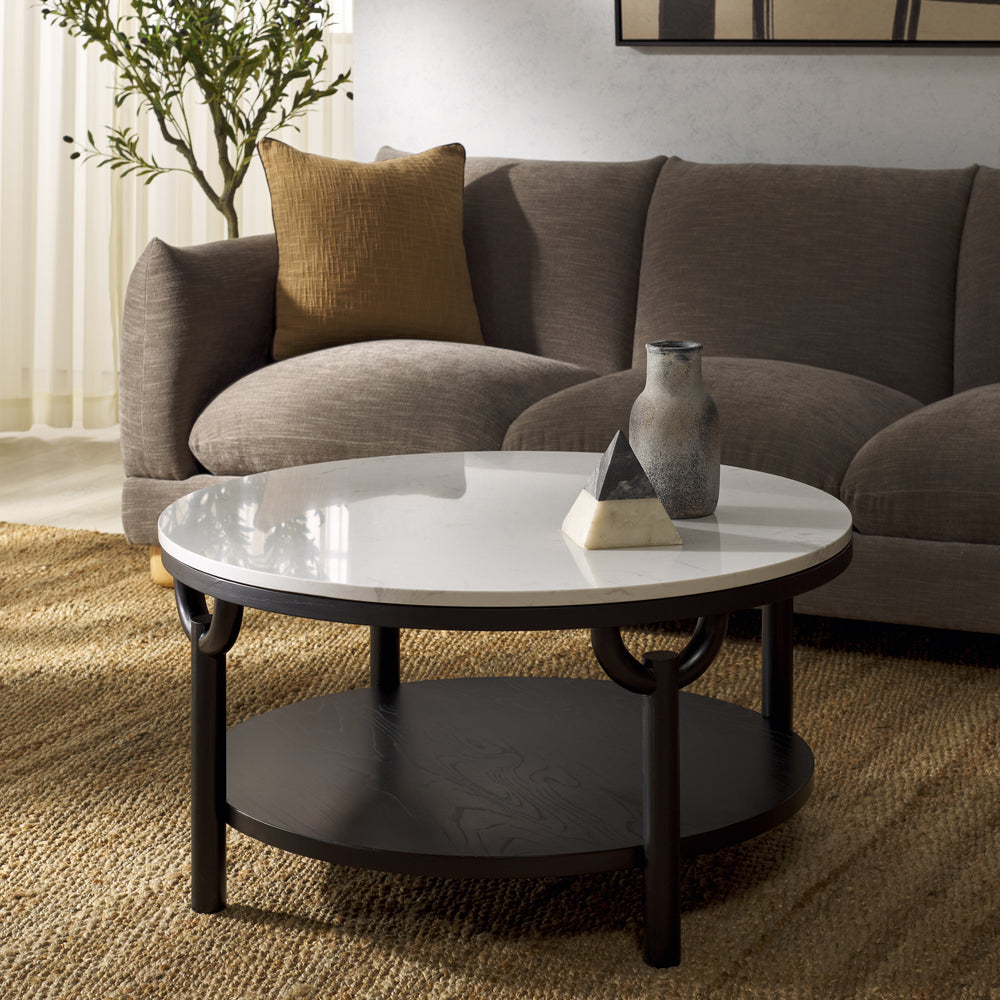 American Home Furniture | Safavieh Couture - Puck Marble Top Coffee Table