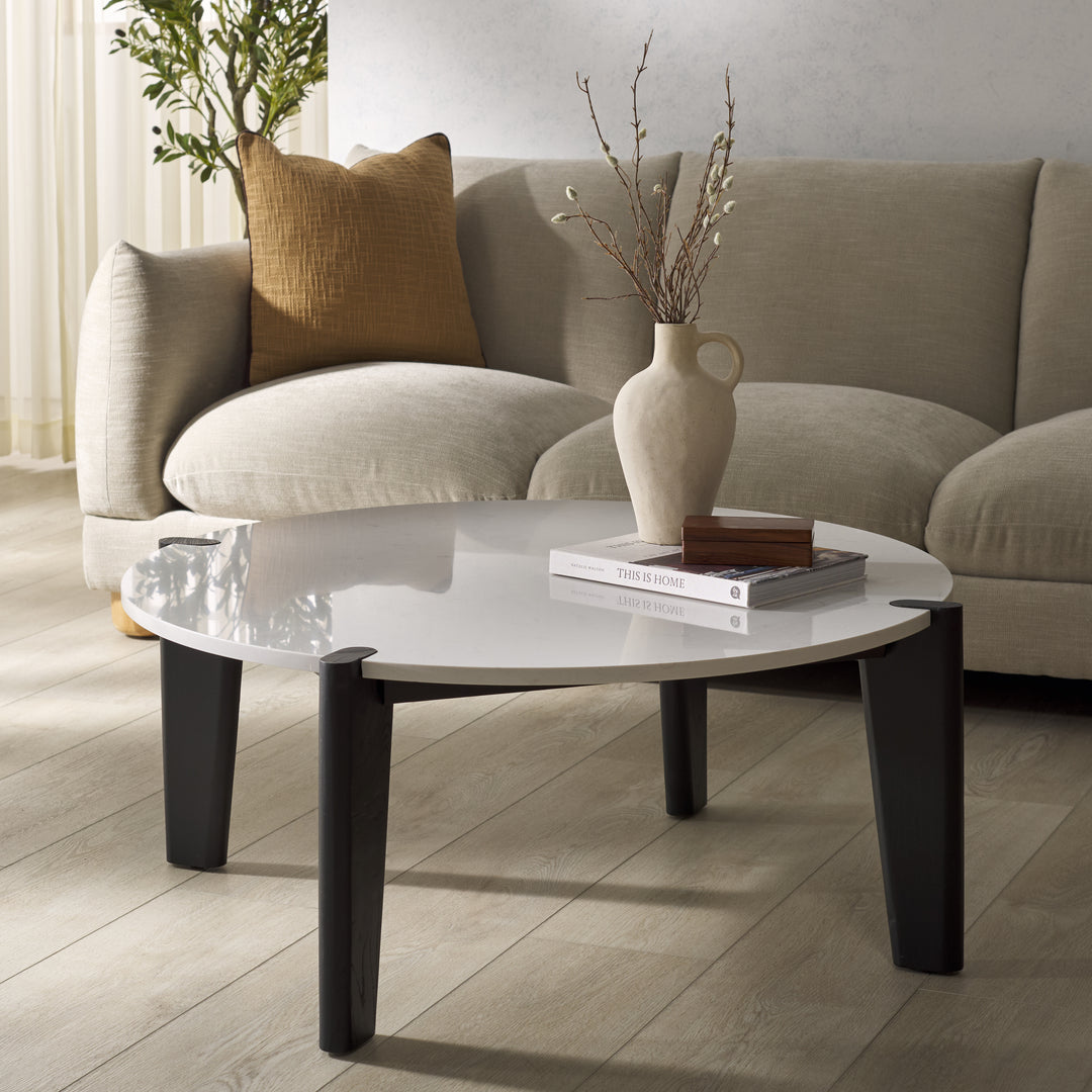 American Home Furniture | Safavieh Couture - Garcia Marble Top Coffee Table