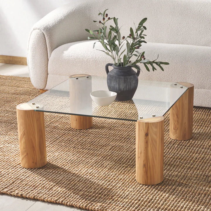 Robbie Square Glass Top Coffee Table