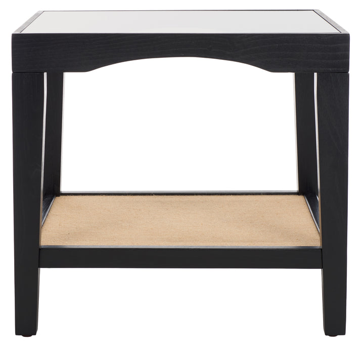 American Home Furniture | Safavieh Couture - Nicolella Square Glass And Linen Accent Table