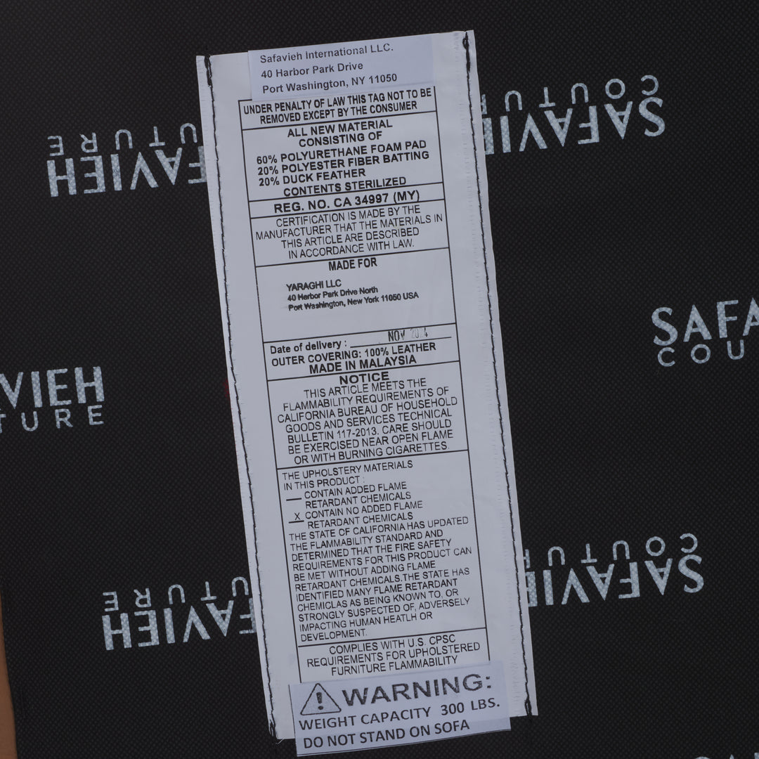 American Home Furniture Safavieh Couture Blanca Leather Sofa