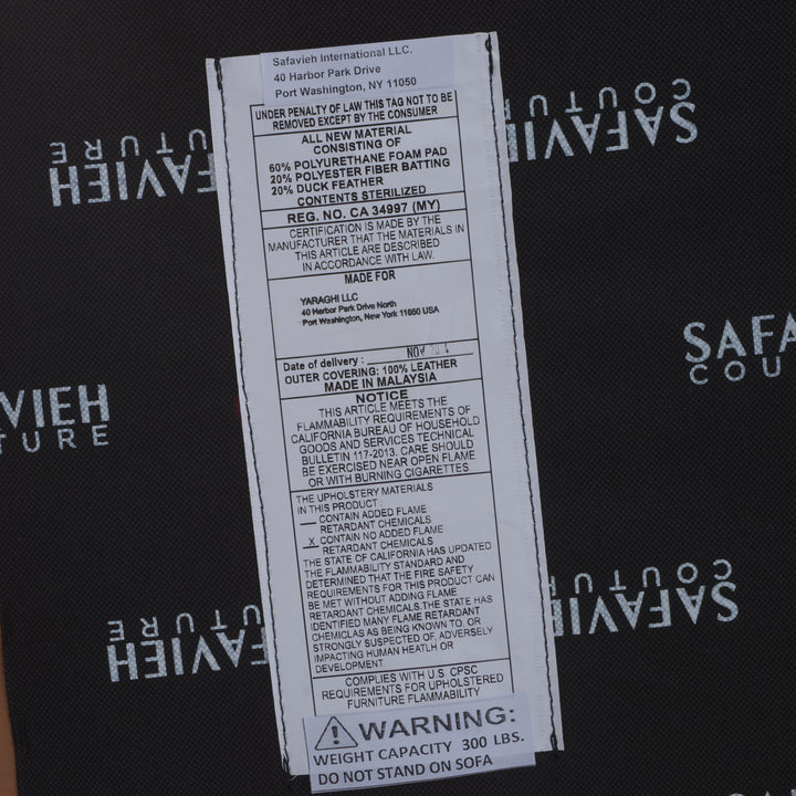 American Home Furniture Safavieh Couture Blanca Leather Sofa