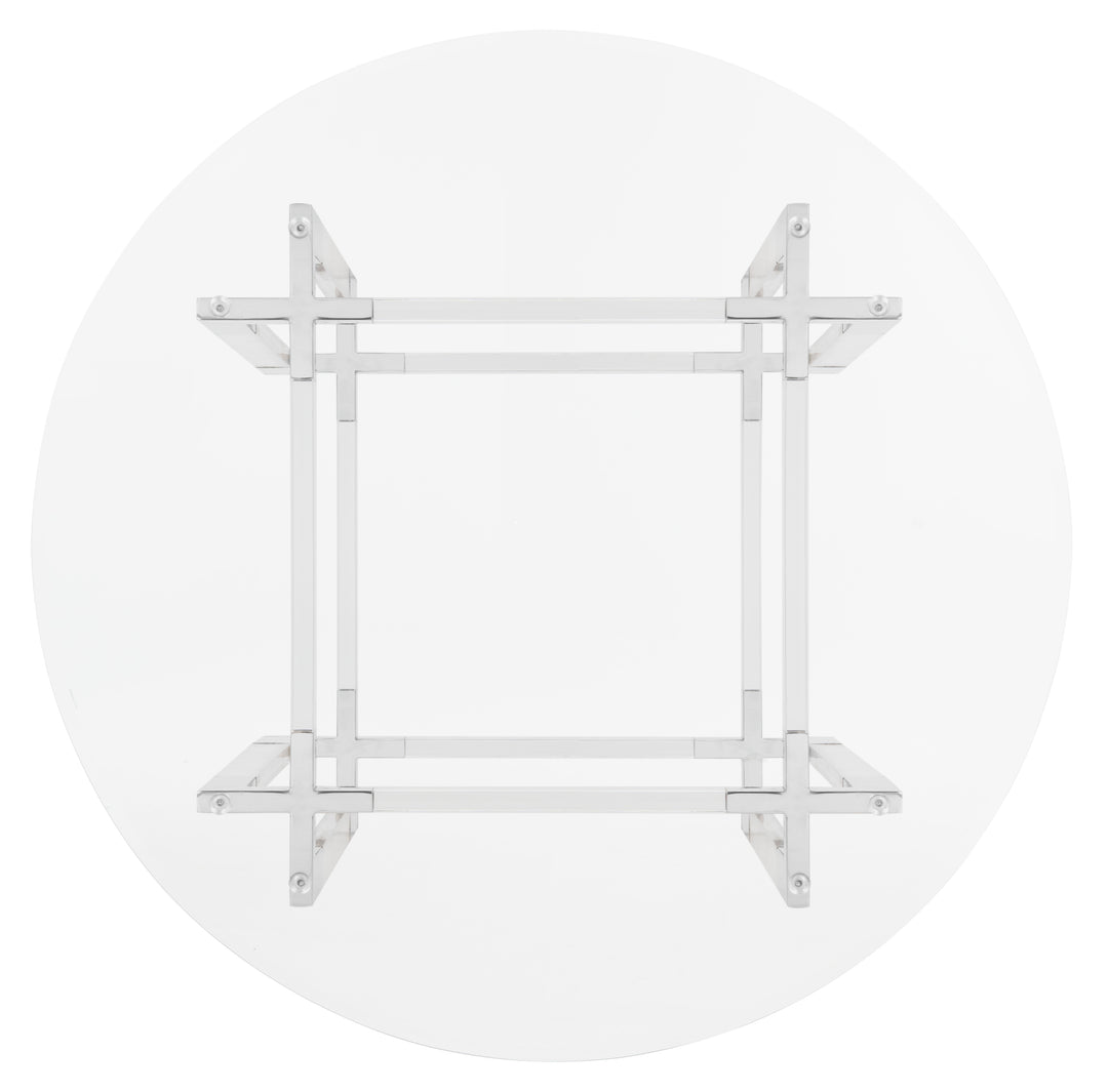 42"W x 42"D x 30"H / Silver