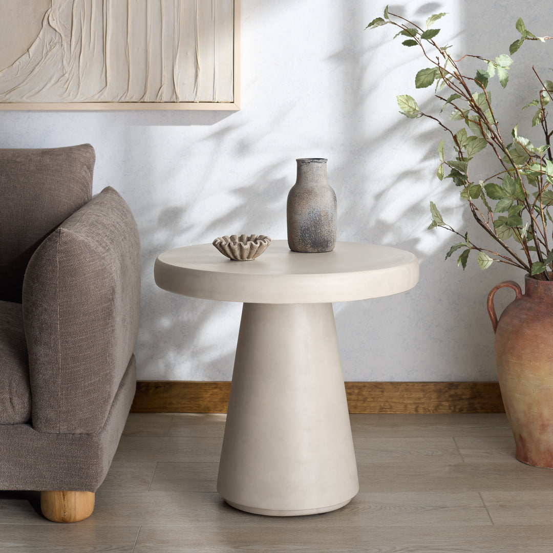 American Home Furniture Safavieh Couture Hayleen Round Concrete Accent Table