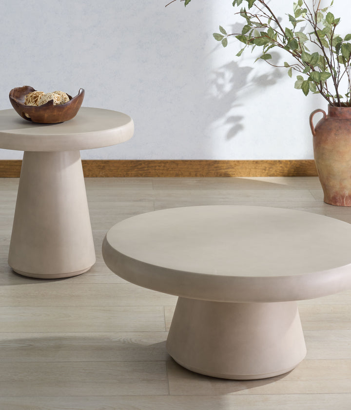 American Home Furniture Safavieh Couture Hayleen Round Concrete Accent Table