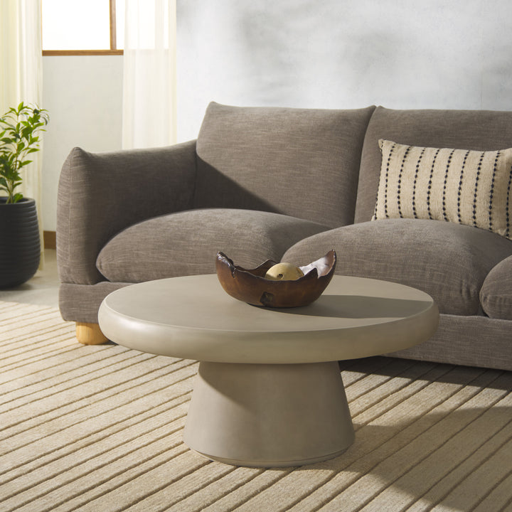 American Home Furniture Safavieh Couture Hayleen Round Concrete Coffee Table