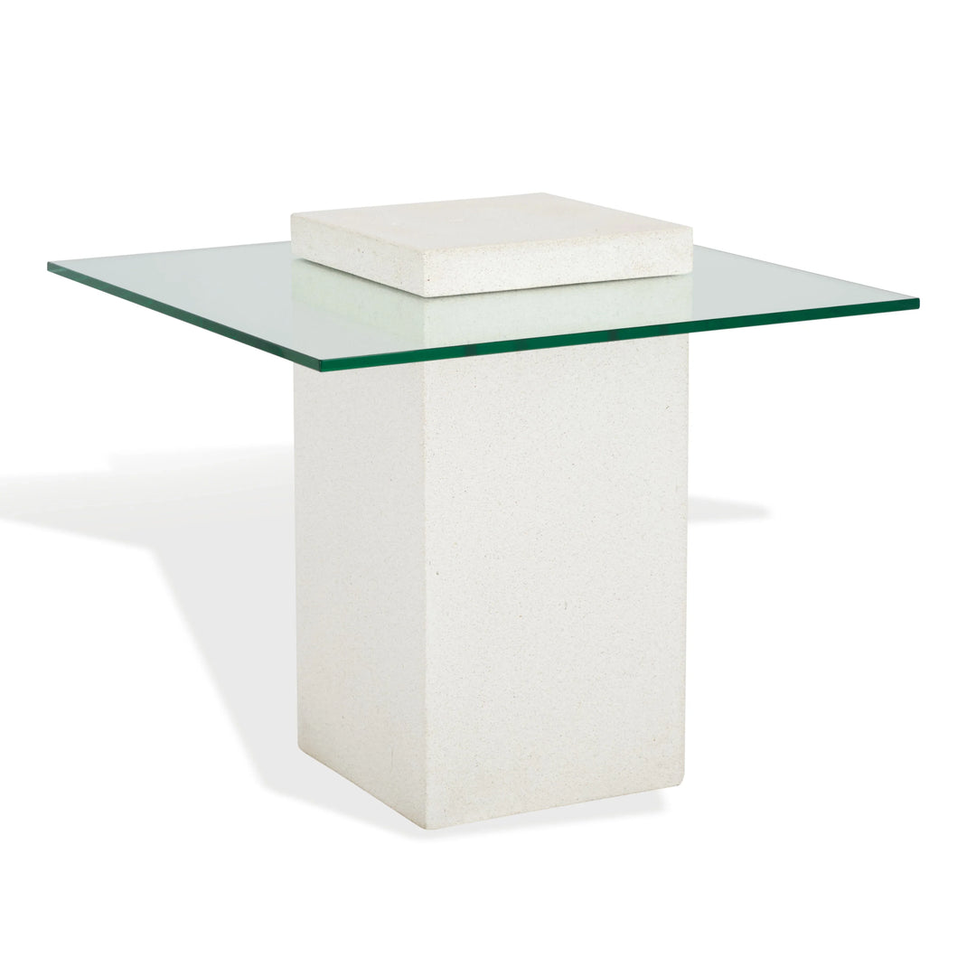 Sophibeth Concrete And Glass Accent Table - AmericanHomeFurniture