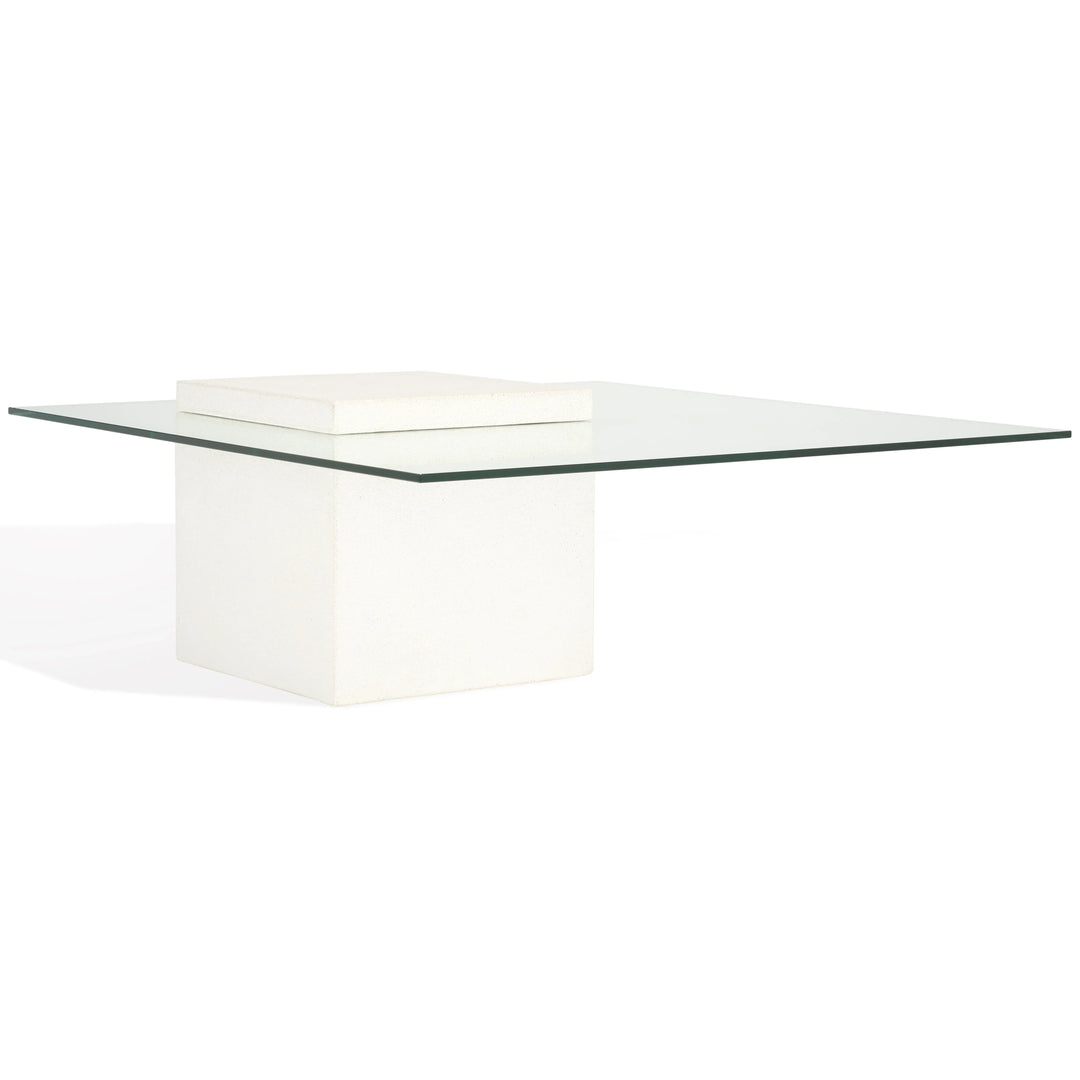 Sophibeth Concrete And Glass Coffee Table - AmericanHomeFurniture