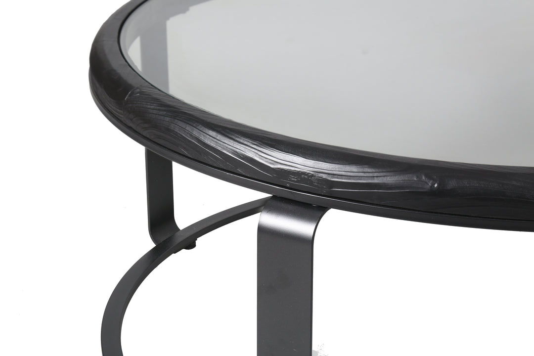 American Home Furniture Safavieh Couture Tyrese Metal And Glass Round Coffee Table