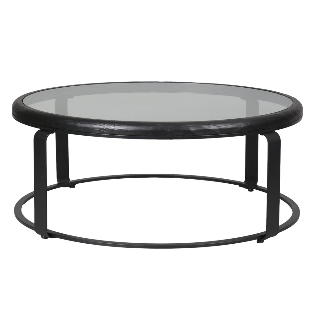 American Home Furniture Safavieh Couture Tyrese Metal And Glass Round Coffee Table
