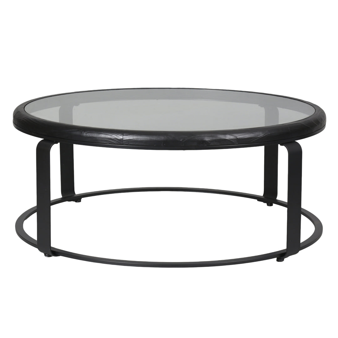 American Home Furniture Safavieh Couture Tyrese Metal And Glass Round Coffee Table