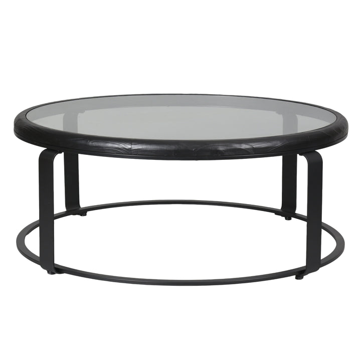 American Home Furniture Safavieh Couture Tyrese Metal And Glass Round Coffee Table