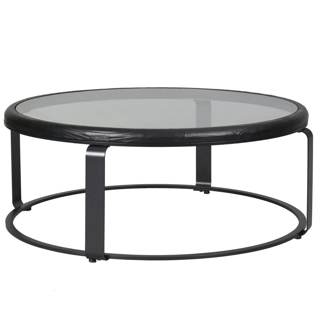 American Home Furniture Safavieh Couture Tyrese Metal And Glass Round Coffee Table