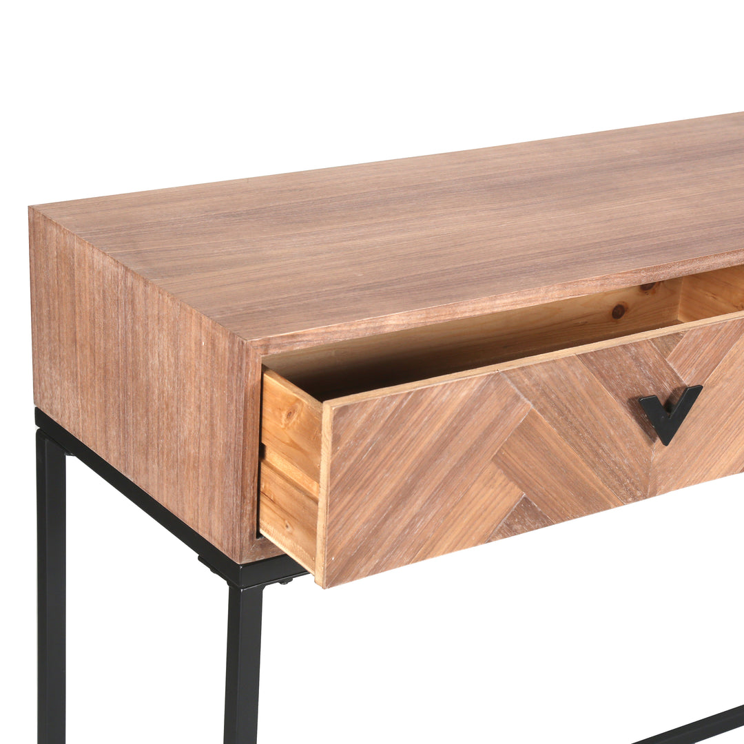 52"W x 14.6"D x 31.9"H / Walnut/Black