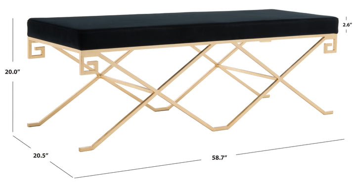 BLACK / GOLD LEAF / 58.7 IN W x 20.5 IN D x 20 IN H