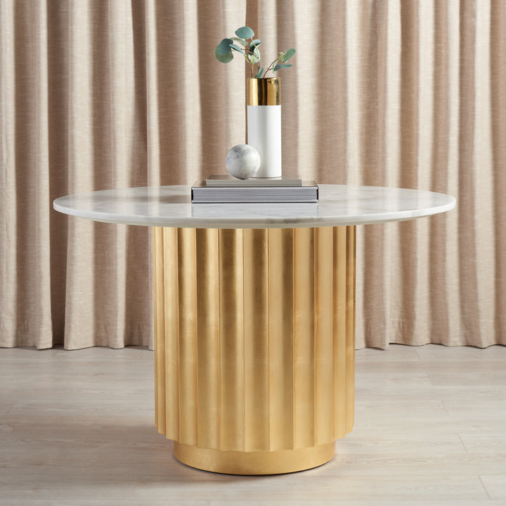 American Home Furniture Safavieh Couture Laelia 47" Gold Dining Table