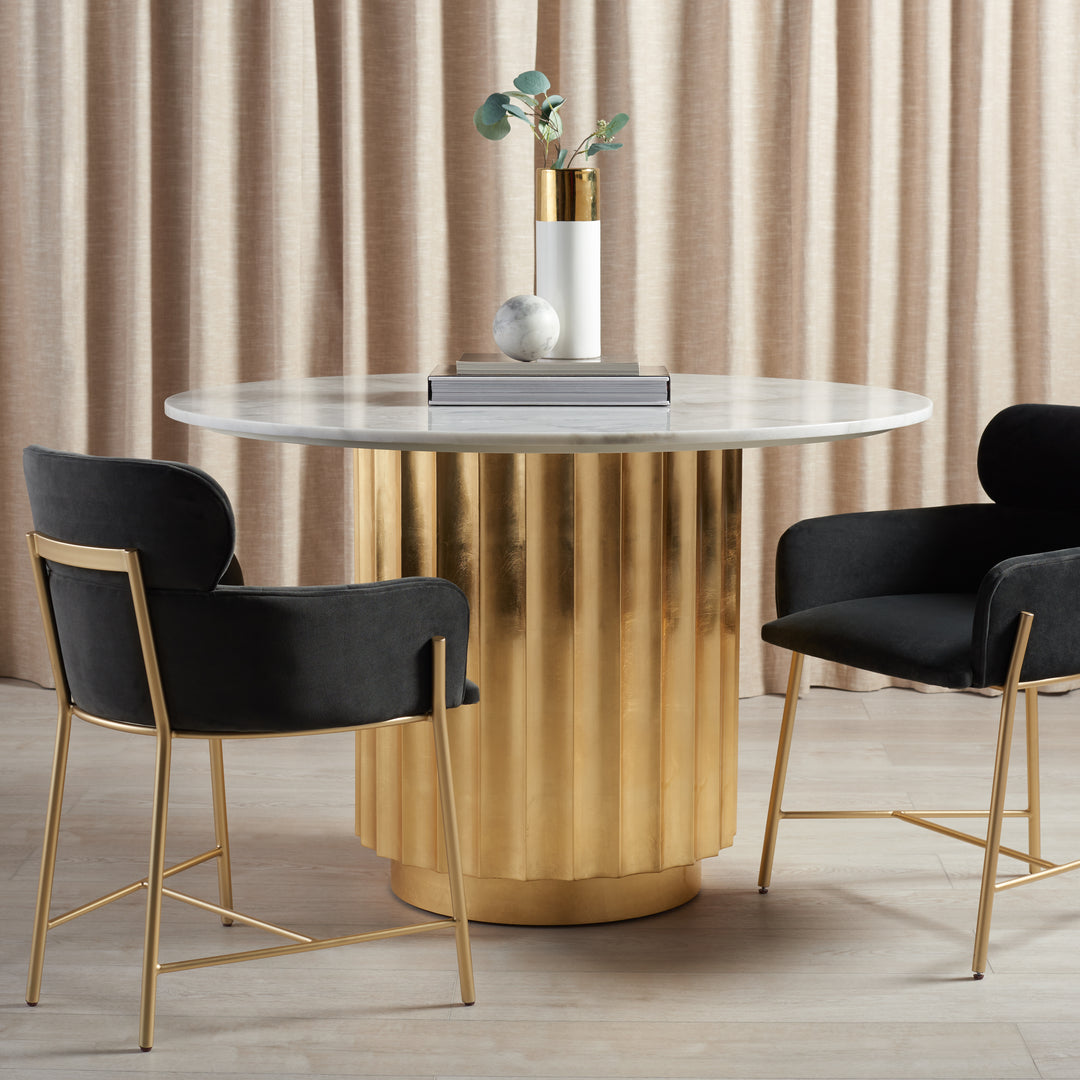 American Home Furniture Safavieh Couture Laelia 47" Gold Dining Table