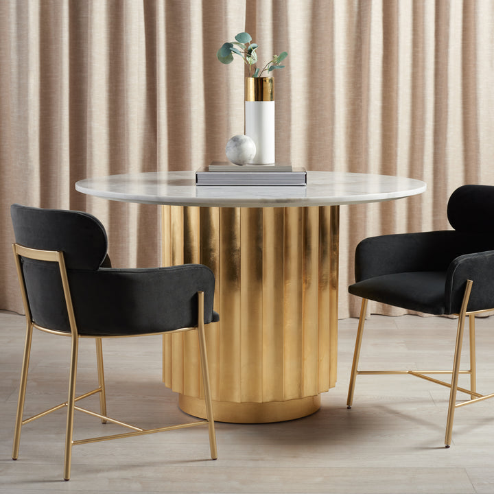 American Home Furniture Safavieh Couture Laelia 47" Gold Dining Table