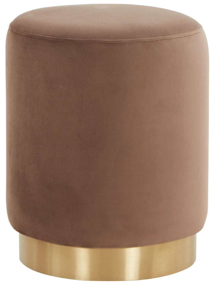 Elsworth Velvet Ottoman With Brass Base - AmericanHomeFurniture