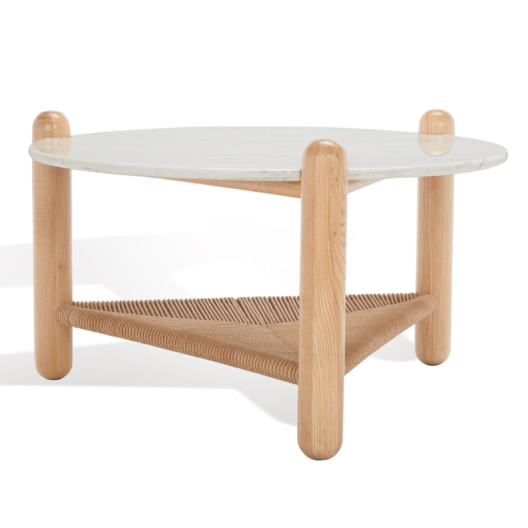 30"W x 30"D x 18"H / Natural/White