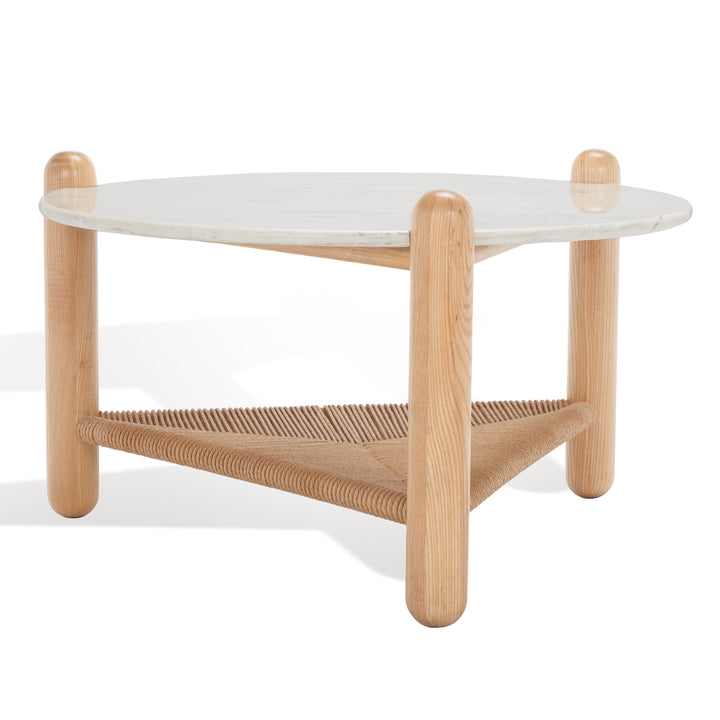 30"W x 30"D x 18"H / Natural/White