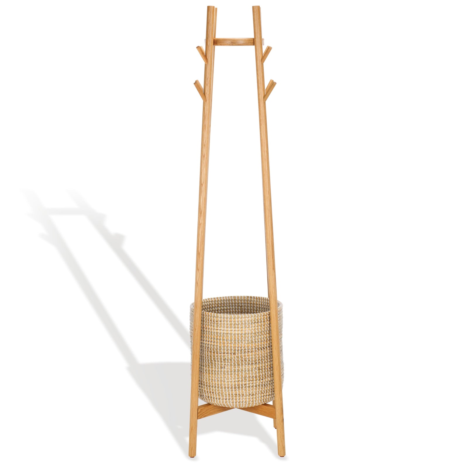 Safavieh Couture Abellina Coat Rack With Storage Basket STORAGE