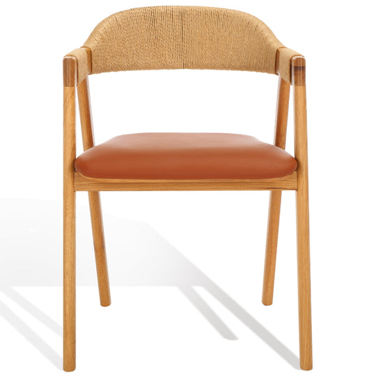 Safavieh Couture Eamon Leather And Cane Dining Chair - Set of 2 DINING CHAIRS