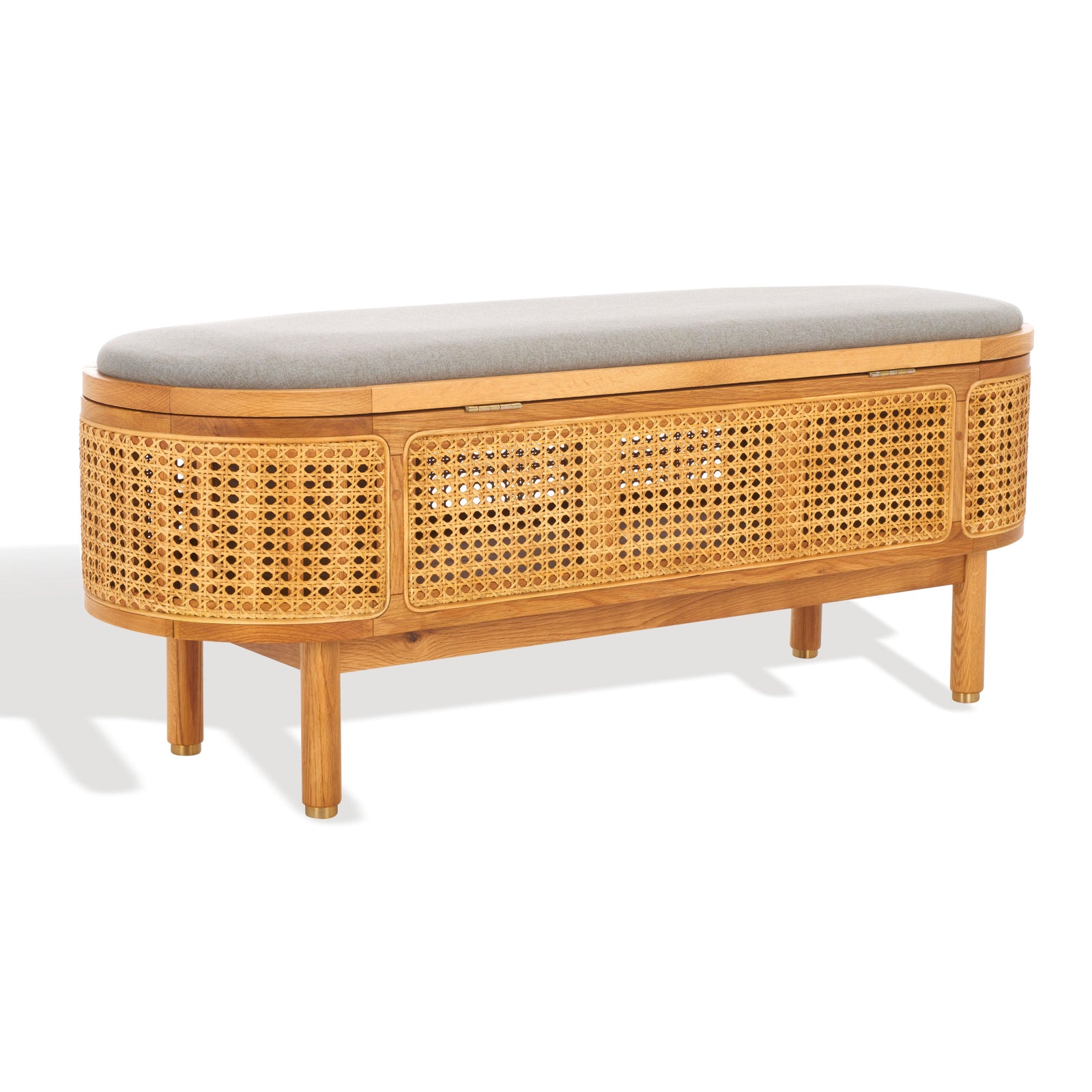 Safavieh Couture Dolly Cane And Wood Storage Bench BENCHES