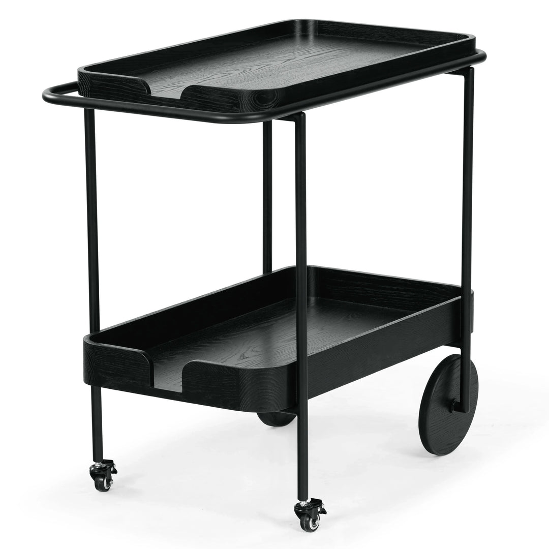 Malek Wood And Metal 2 Shelf Bar Cart - AmericanHomeFurniture