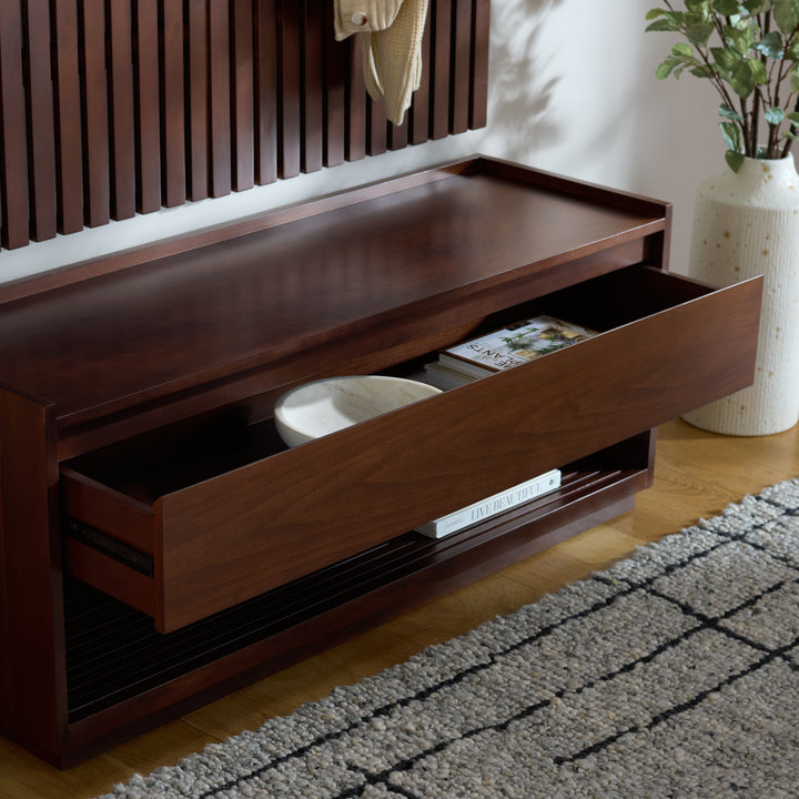 American Home Furniture Safavieh Couture Petrabella Wood Hall Tree With Bench