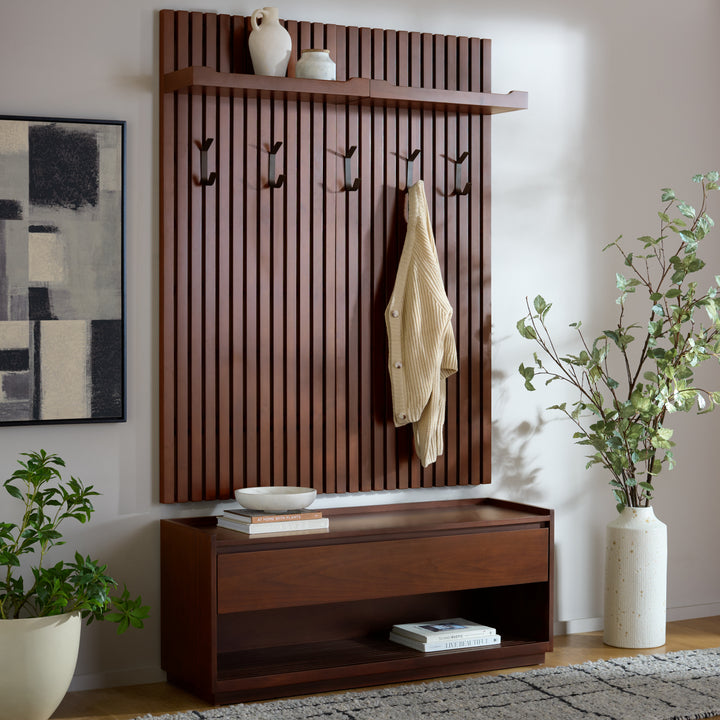 American Home Furniture Safavieh Couture Petrabella Wood Hall Tree With Bench