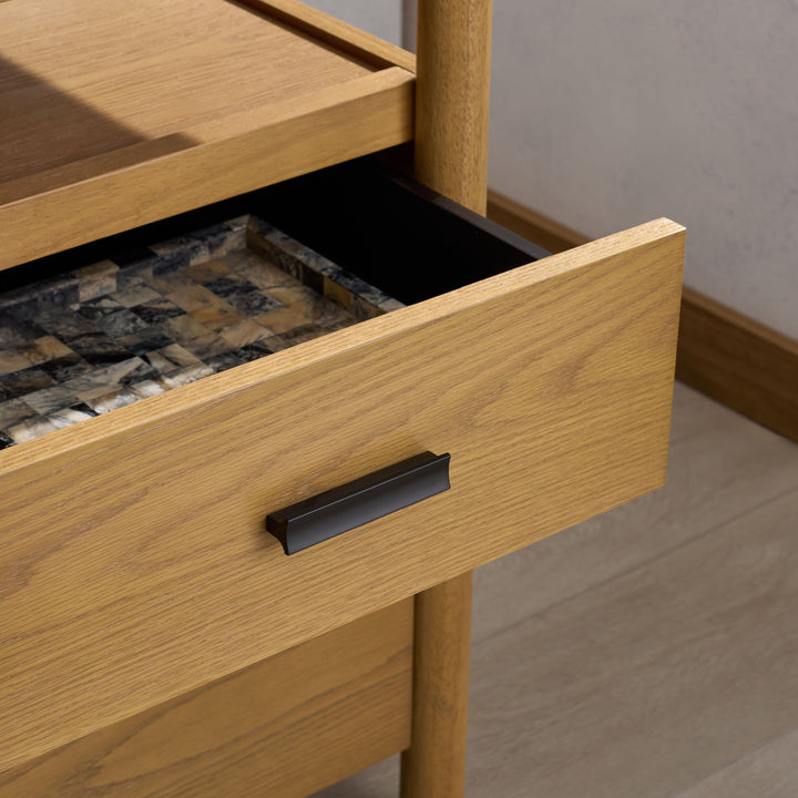 71.3"W x 29.9"D x 29.9"H / Natural/Black