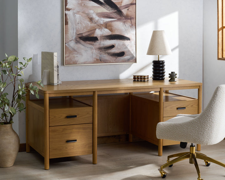 71.3"W x 29.9"D x 29.9"H / Natural/Black