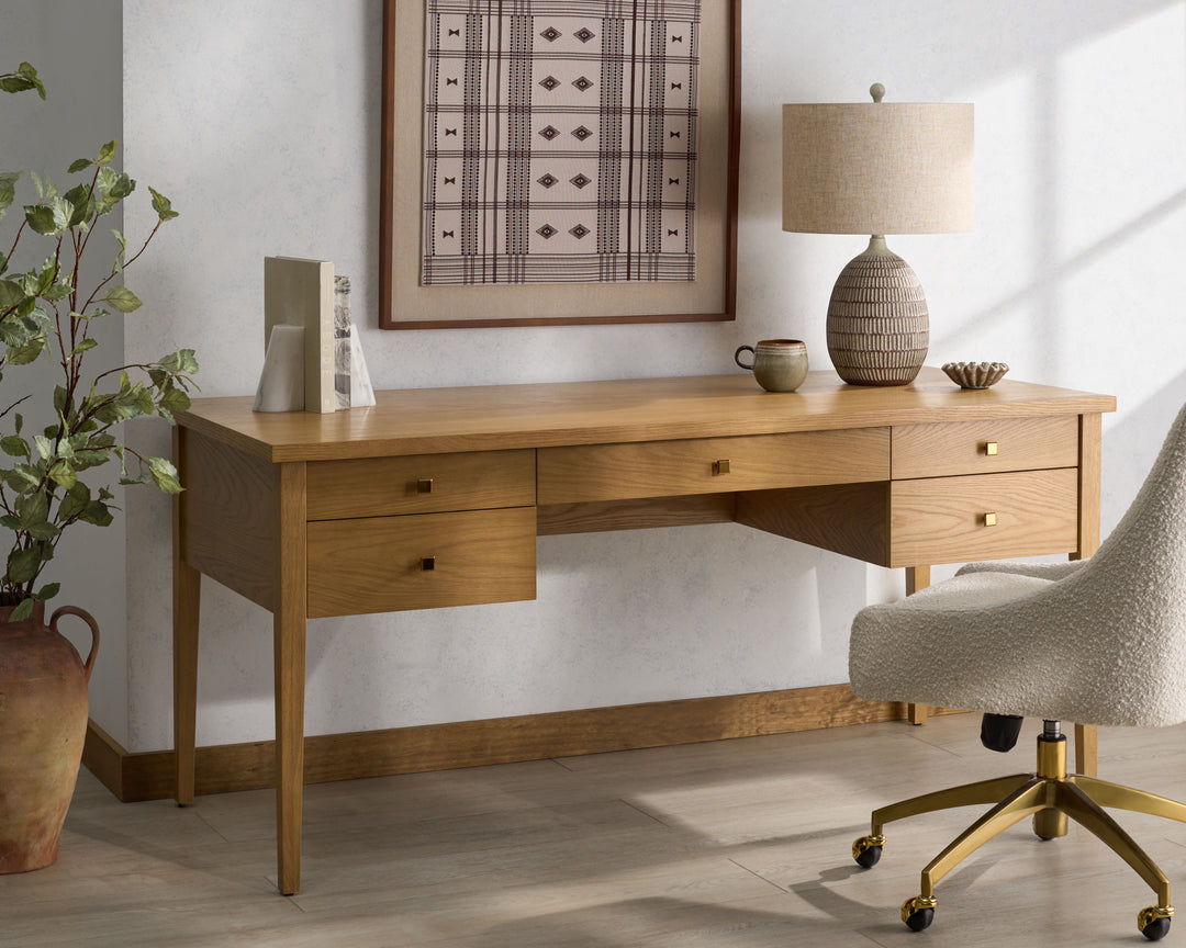 American Home Furniture Safavieh Couture Makala 5 Drawer Wood Desk