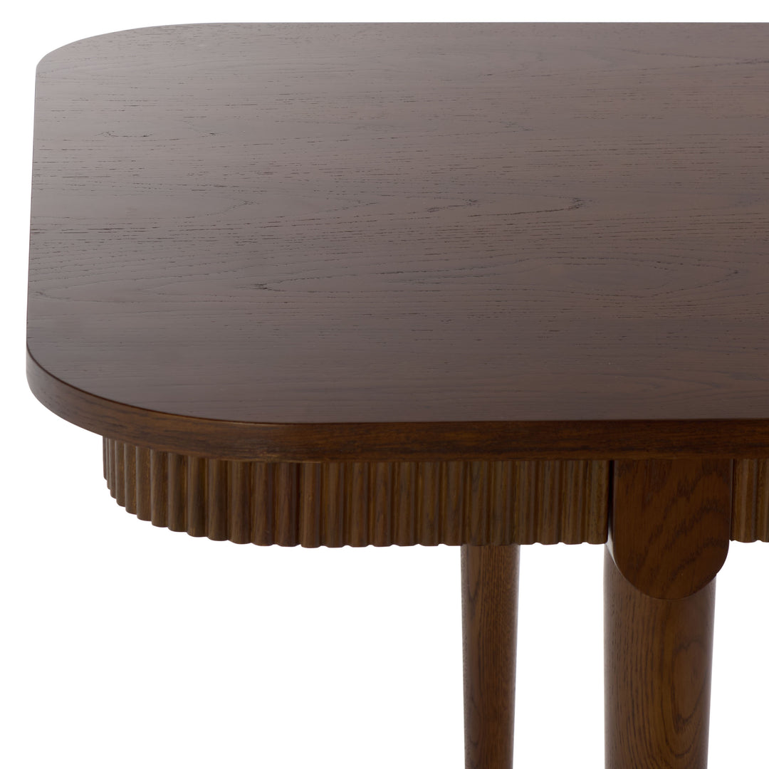 American Home Furniture Safavieh Couture Kaylenne 90" Ribbed Apron Dining Table