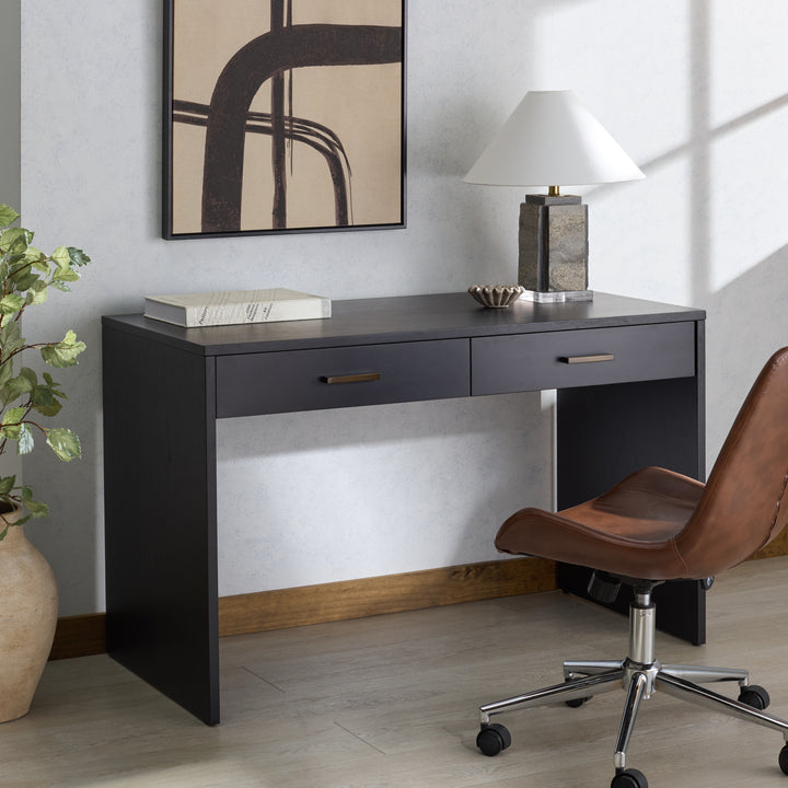 48"W x 24"D x 30"H / Black/Brass