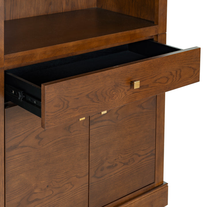 36"W x 17"D x 76"H / Walnut/Brass