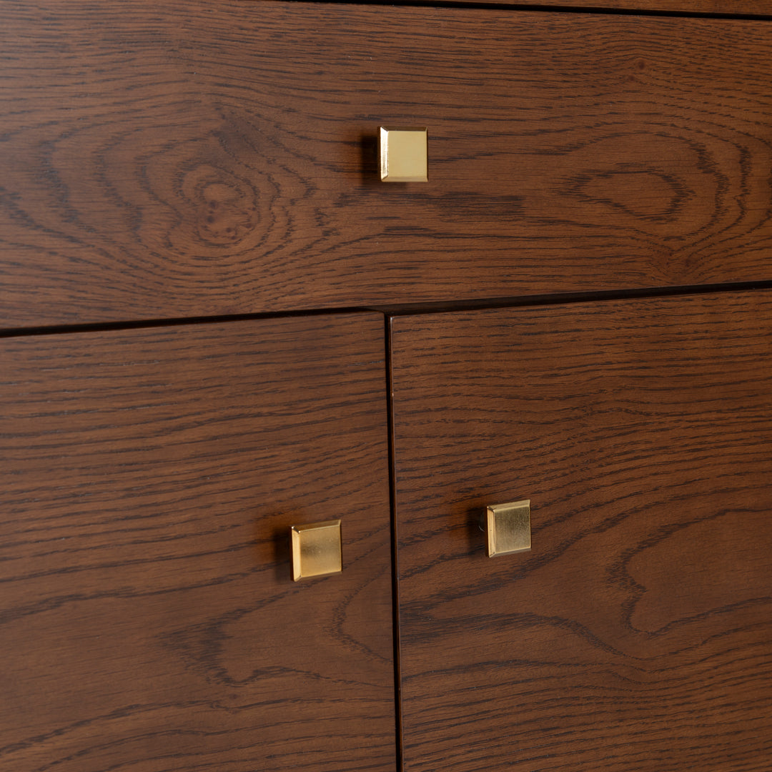 36"W x 17"D x 76"H / Walnut/Brass