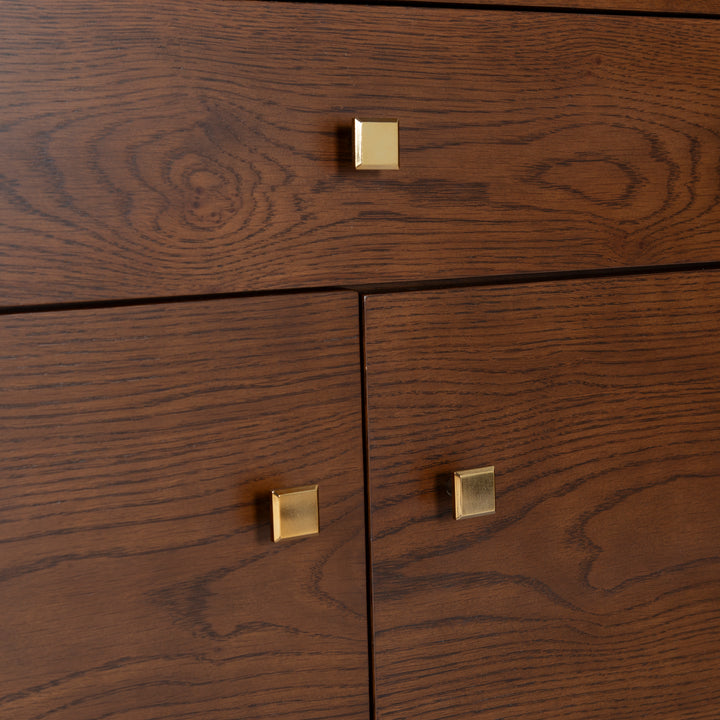 36"W x 17"D x 76"H / Walnut/Brass