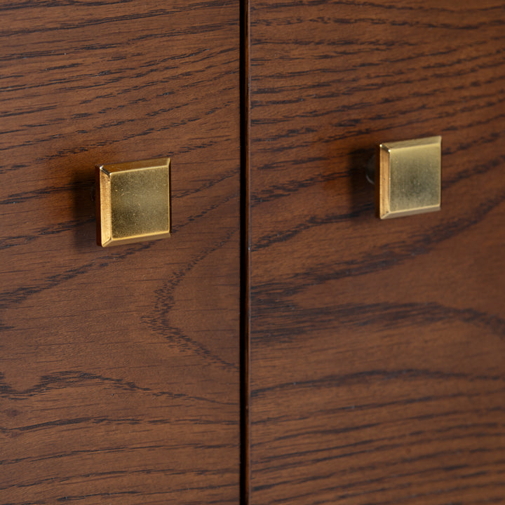 36"W x 17"D x 76"H / Walnut/Brass