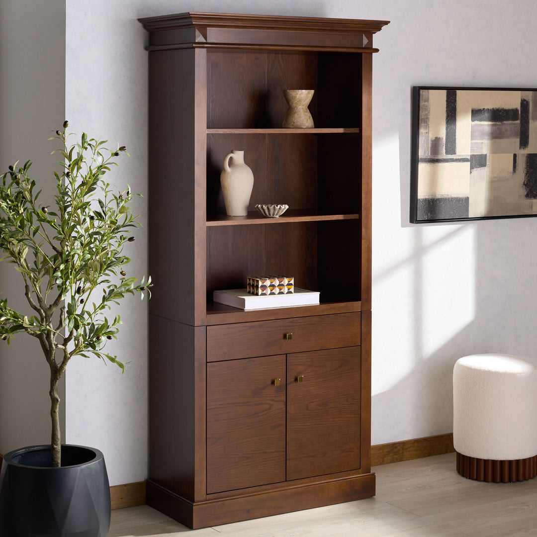 36"W x 17"D x 76"H / Walnut/Brass