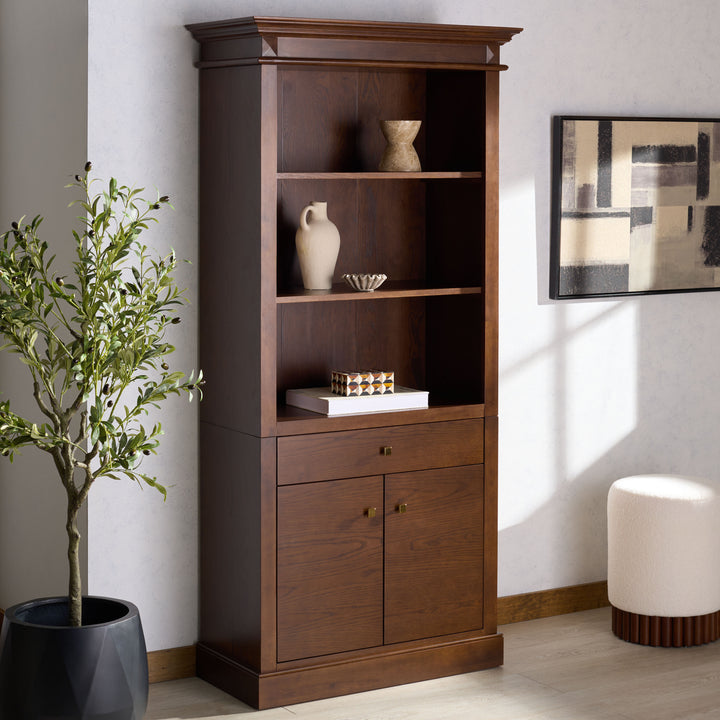 36"W x 17"D x 76"H / Walnut/Brass