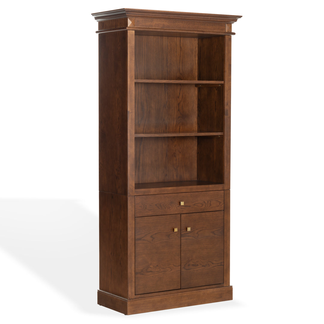 36"W x 17"D x 76"H / Walnut/Brass