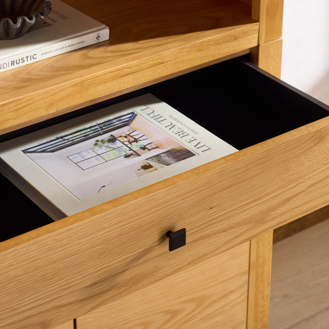 36"W x 17"D x 76"H / Natural/Black