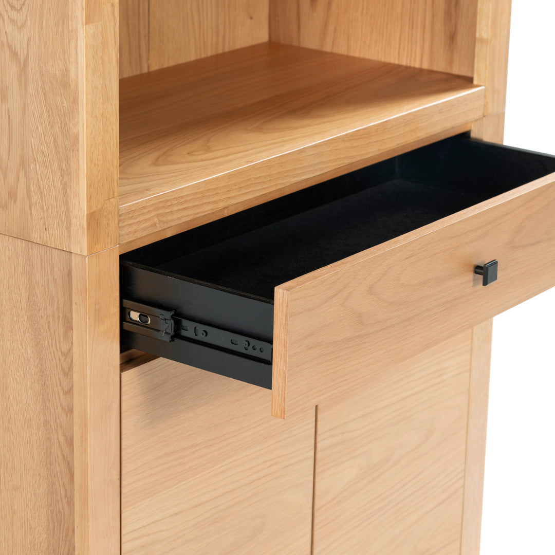 36"W x 17"D x 76"H / Natural/Black