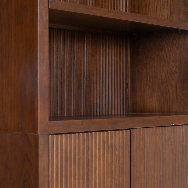 34.1"W x 15"D x 76"H / Walnut/Brass