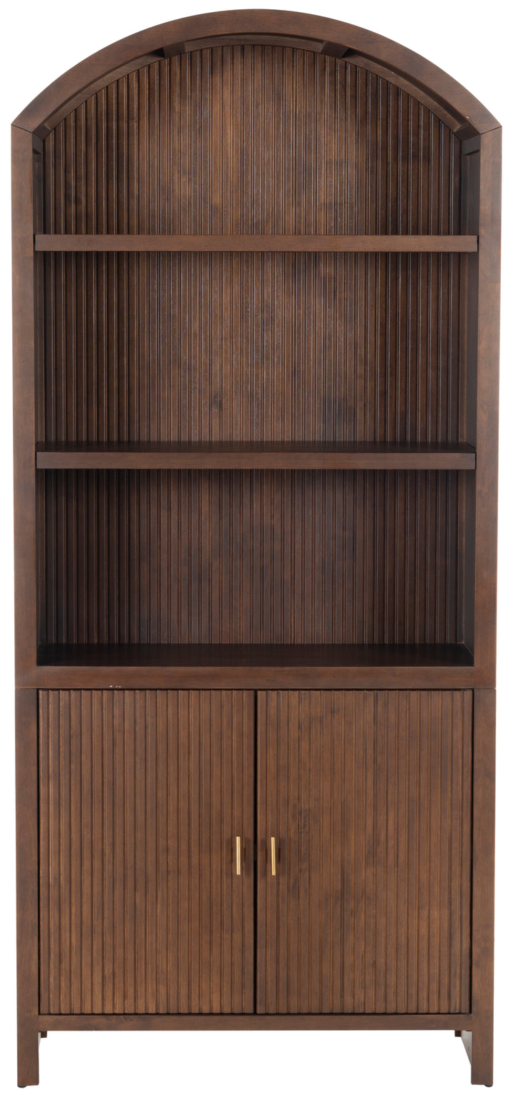 34.1"W x 15"D x 76"H / Walnut/Brass