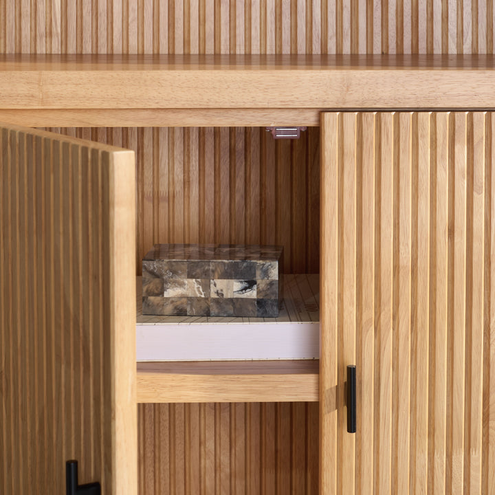 34.1"W x 15"D x 76"H / Natural/Black