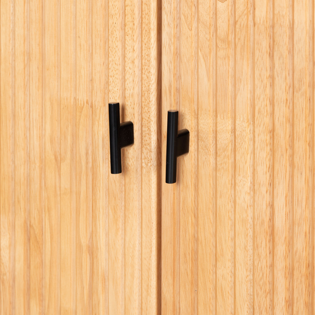 34.1"W x 15"D x 76"H / Natural/Black