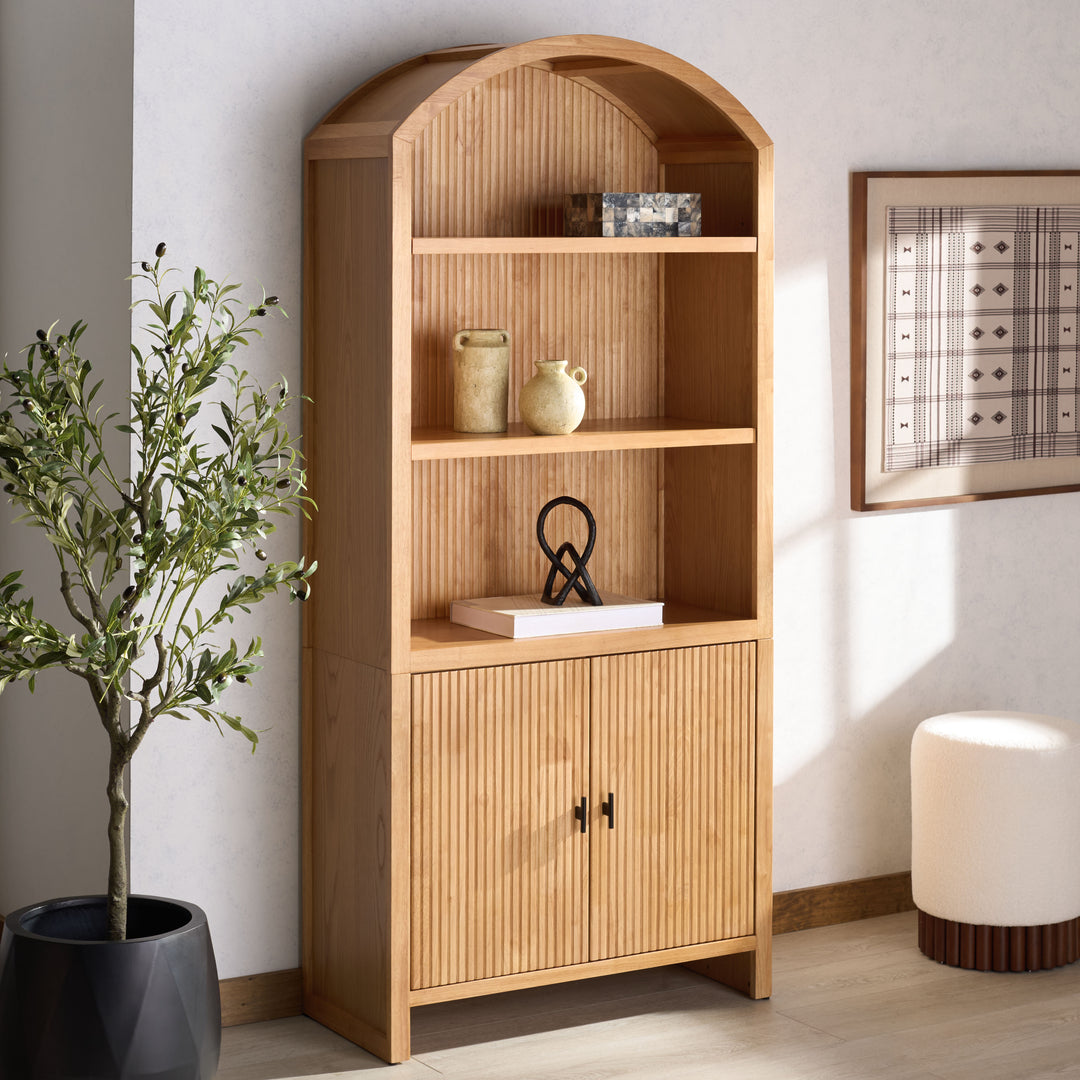 34.1"W x 15"D x 76"H / Natural/Black